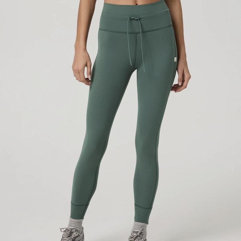 Vuori Womens Daily Leggings High Rise Drawstring Size M Green Athletic Workout
